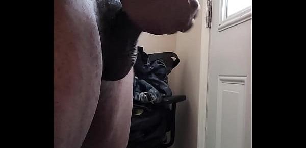  Stroking this little dick in front of the window